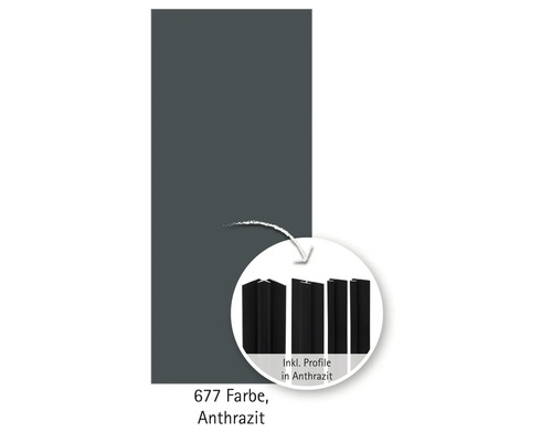 Anthrazitfarbene Platte mit Profilen