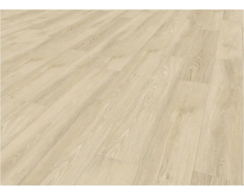 Verlegter heller Laminatboden mit Holzoptik