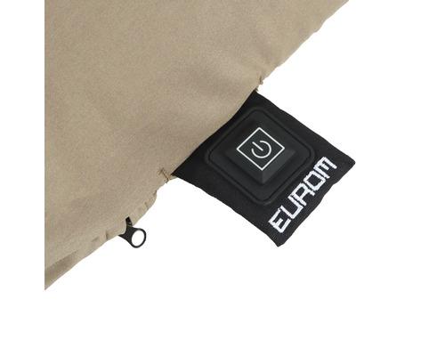 Detailaufnahme eines Produkts mit Ein- und Ausschaltknopf sowie Eurom Logo
