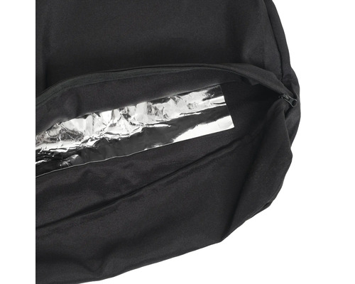 Schwarze Tasche mit Reißverschluss und Thermofutter