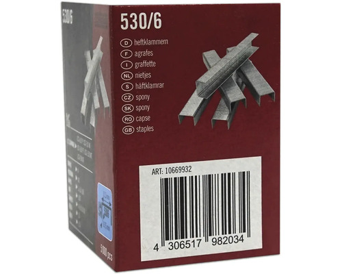 Verpackung Heftklammern 530/6