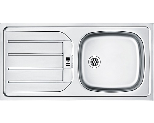 Spüle aus Edelstahl mit Abtropffläche