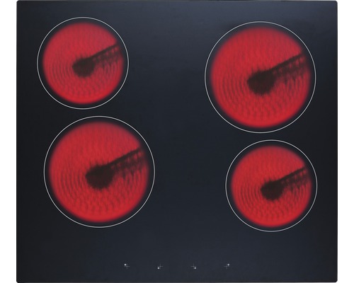 Schwarzes Kochfeld mit vier Kochzonen