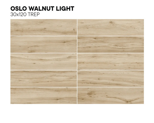 Holzfliesen in heller Walnussoptik, Format 30x120 cm