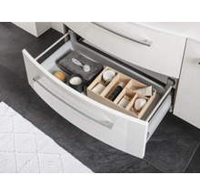 Waschtischunterschrank FACKELMANN Verona BxHxT 79,4 x 57,5 cm x 45,5 cm Frontfarbe weiß glanz Korpus Nussbaum 73101
