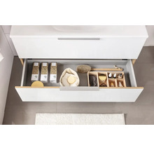 Badmöbel-Set FACKELMANN B.brillant BxHxT 100 x 55,7 x 50,1 cm Frontfarbe weiß hochglanz mit Glaswaschtisch