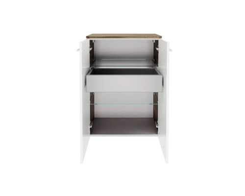 Offener Badunterschrank mit Schublade und Glasböden