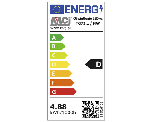 Energielabel der Lampe mit der Energieeffizienzklasse D