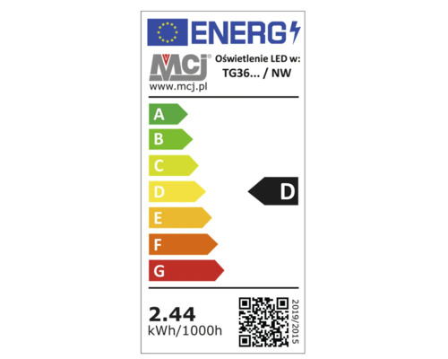 Energielabel für LED Beleuchtung mit der Energieeffizienzklasse D