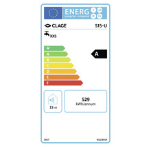 CLAGE Energieetikett S15-U mit Energieeffizienzklasse A