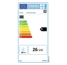 Vaillant Energielabel mit Energieeffizienzklasse A, 26 Kilowatt und 46 Dezibel