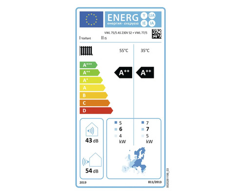 Vaillant Energielabel für Heizgeräte