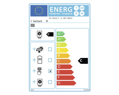 Energielabel Vaillant VC 104/4-7 A, VRT 380/2, Energieeffizienzklasse C