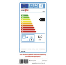 DomoFire Mira Energieetikett für Kaminofen, Energieeffizienzklasse A, 6,0 Kilowatt