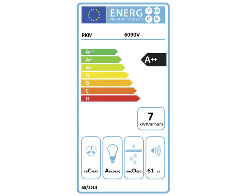 PKM 6090V Energieeffizienzlabel A++