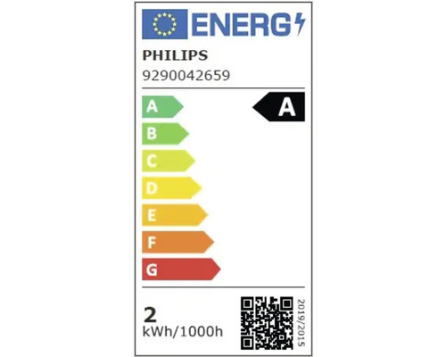Energielabel von Philips mit der Energieeffizienzklasse A.