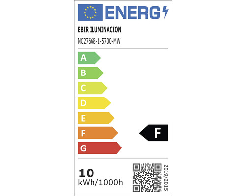 Energielabel mit der Energieeffizienzklasse F