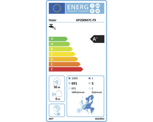 Haier Energielabel mit Energieeffizienzklasse A+