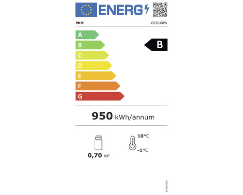 Energielabel PKM GKS168W mit Energieeffizienzklasse B