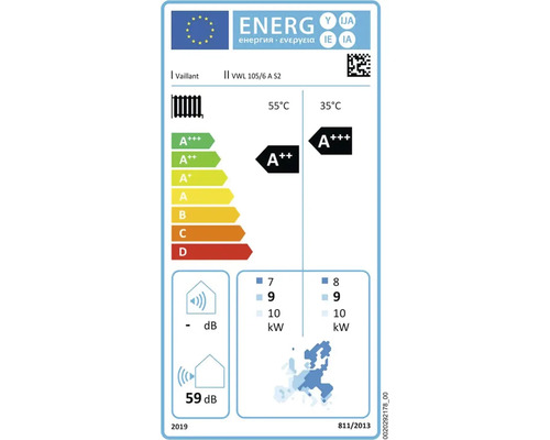 Vaillant Energielabel mit der Energieeffizienzklasse A+++