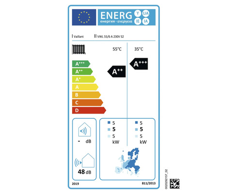 Vaillant Energielabel für Heizgerät