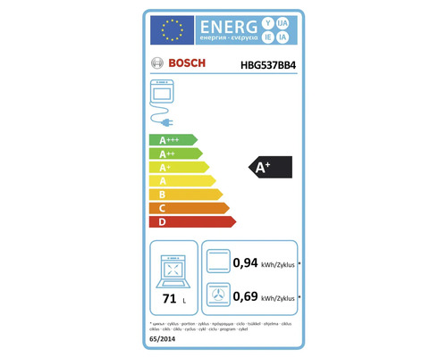 Bosch HBG537BB4 Energieeffizienzlabel