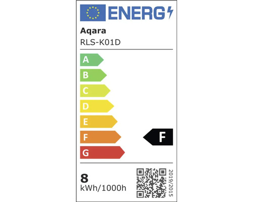 Aqara Energieetikett RLS-K01D mit der Energieeffizienzklasse F