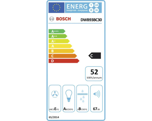 Bosch DWB93BC30 Energieeffizienzlabel
