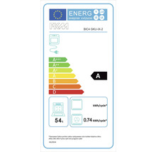 Energieeffizienzlabel für PKM BIC4 GKU-IX-2 Backofen mit einem Energieverbrauch von 0,74 Kilowattstunden pro Zyklus und einem Volumen von 54 Litern