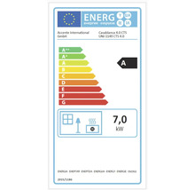 Energielabel mit Energieeffizienzklasse A und einem Verbrauch von 7,0 Kilowatt