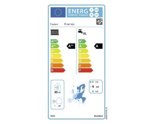 Vaillant Energielabel VWF 58/4