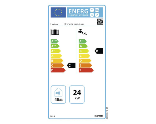 Vaillant VCW DE 244/4-5 A-H Energielabel