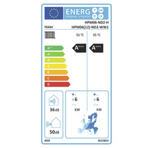 Energielabel für Haier Heizungspumpe mit Energieeffizienzklasse A+++