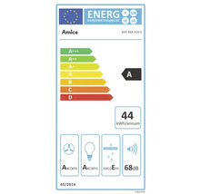 Amica Energielabel mit Energieeffizienzklasse A, Energieverbrauch 44 kWh pro Jahr und Geräuschemission 68 Dezibel