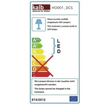 kalb Material für Möbel Logo. Energieetikett für Leuchten mit eingebauten Leuchtdioden der Klassen A plus plus bis A. Nicht austauschbar.