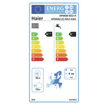 Haier Energieetikett mit Informationen zu Energieeffizienz und Geräuschpegel