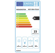 EU-Energielabel für Wolkenstein WS7-90A plus TCALX, Energieeffizienzklasse A plus, 15 Kilowattstunden pro Jahr, Geräuschpegel 69 Dezibel.