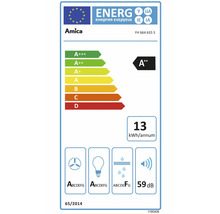 Amica Energieetikett für FH 664 635 S mit Energieeffizienzklasse A plus plus, 13 Kilowattstunden pro Jahr und 59 Dezibel.