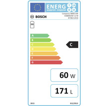 EU-Energielabel für Bosch Compress 6800i AW mit Energieeffizienzklasse C, 60 Watt und 171 Liter Fassungsvermögen.
