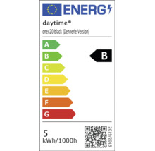 Energieeffizienzklasse B für daytime onex20 Dennerle Version. Energieverbrauch 5 Kilowattstunden pro 1000 Stunden.