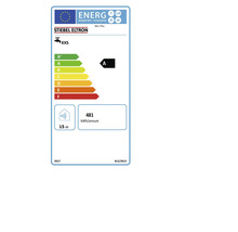 EU Energie-Label für Stiebel Eltron SNU 5 Plus, Energieeffizienzklasse A, Lastprofil XXS, 481 Kilowattstunden pro Jahr, 15 Dezibel.