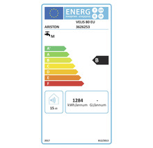 EU Energieeffizienzlabel für Ariston Velis 80 EU Warmwasserspeicher mit Energieeffizienzklasse B und jährlichem Verbrauch von 1284 Kilowattstunden.