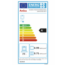 Amica Energielabel für einen Backofen mit der Energieeffizienzklasse A+.