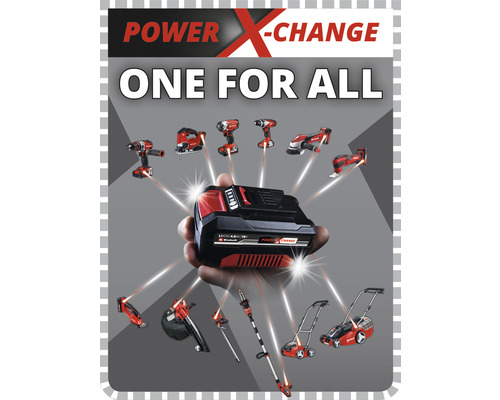 Ein Power X-Change Akku mit verschiedenen Werkzeugen