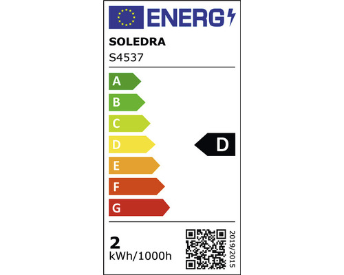 Energielabel der Marke Soledra, Energieeffizienzklasse D