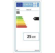 Energielabel für Strebel Biotec 25S Heizkessel mit der Effizienzklasse A+ und einer Leistung von 25 Kilowatt