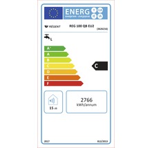 Energielabel für Règent REG 100 QB EU2: Energieeffizienzklasse C, jährlicher Energieverbrauch 2766 Kilowattstunden, Geräuschentwicklung 15 Dezibel