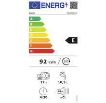 Bosch Vollintegrierter Geschirrspüler 60 cm für 12 Maßgedecke 10,5 l 48 dB (A) SBV2ITX22E