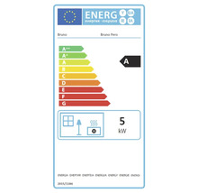 Energielabel für Bruno Produkte mit der Energieeffizienzklasse A und einer Leistung von 5 Kilowatt