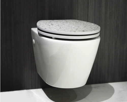 Wandhängendes WC mit Toilettensitz